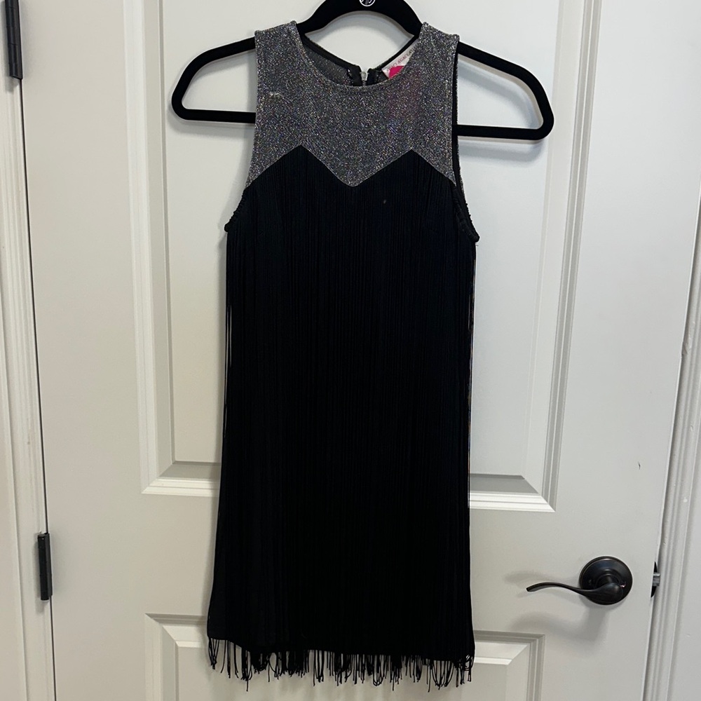a'gaci Black and Silver Midi Dress